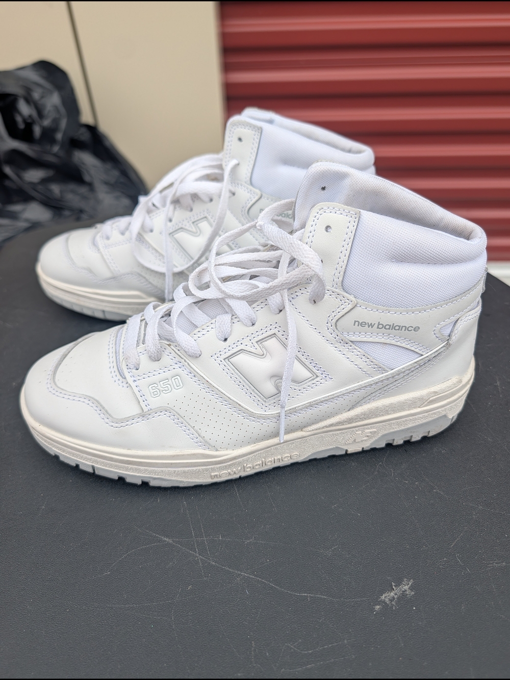 New Balance 650 All-White High Top Sneakers